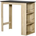 HOMCOM - Table de bar - Panneaux de particules - 112x57x106cm - Bois naturel