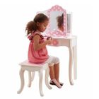 Coiffeuse enfant, Teamson Kids, rose/blanc, motif à pois, 60 X 29 X 100