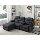 VENTE-UNIQUE Canapé d'angle gauche relax en tissu anthracite MACEDONIA