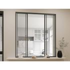 VENTE-UNIQUE Verrière coulissante en aluminium thermolaqué noir 120x130 cm - RAVENA