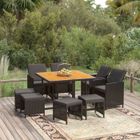 vidaXL Mobilier à Dîner de Jardin et Coussins 9 pcs Mobilier de Salle à Manger Table et Chaises de Repas Terrasse Patio 3095523