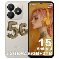 Smartphone 5G Ainuevo Neo S25 Pro 32GB+256GB 6.75" 120Hz 4K 5280mAh Smartphone Pas Cher Android 15 64MP Camera Dural SIM/NFC Or