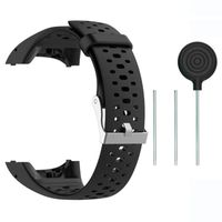 Noir-Bracelet de montre en silicone pour Polar M400 M430