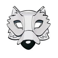 Masque 3D loup à colorier et à monter - MegaCrea DIY - Mixte - Noir - Adulte - 5 ans - Intérieur