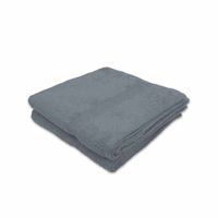 Lot de 2 Serviettes de bain - 50x100cm - Eponge 600 g-m² 100 % coton - Couleur serviette - Gris Anthracite - Dark grey