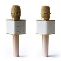 Vente chaude q7 mini karaoké joueur microphone sans fil condensateur avec haut-parleur microphone haut-parleur bluetooth ktv chantan