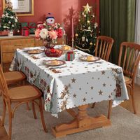 Nappe de Noël-150x180cm-nappe rouge -Imperméable et antifouling-Polyester - Rectangulaire - Fête de Noël - Décoration de table