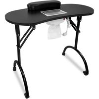 NAIZY Table de manucure avec Aspiration Pliable avec Accoudoirs Tiroirs et Mallette de Transport Portable 90 x 37 x 77 cm - Noir