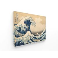 Tableau Panorama Hokusai La Grande Vague de Kanagawa 70x50 cm - Imprimée sur Toile - Tableau Moderne Maison