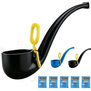 Pistolet à Bulles Vintage En Forme De Pipe – 3D, ABS Résistant, 5 Flacons Solution Inclus – Fête, Mariage, Extérieur – Pour Tous âges