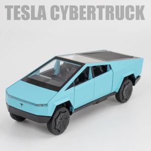 VOITURE - CAMION Cybertruck Bleu - Voiture Tesla Modèle En Alliage 