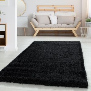 Tao scandi tapis de salon - 120 x 170 cm - polypropylene - noir