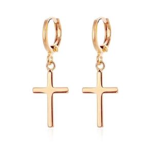 Boucle Doreille Croix Or Femme