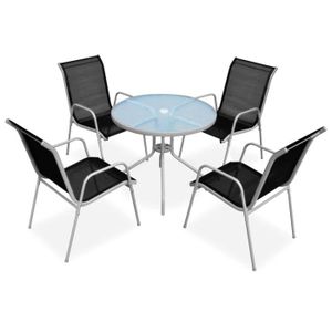 Ensemble table et chaise de jardin Lux•5689Mobilier de salle à manger d'extérieur 5 p