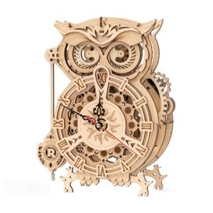 HORLOGE - PENDULE Owl Clock Maquette Bois | Puzzle 3D Bois | Constru