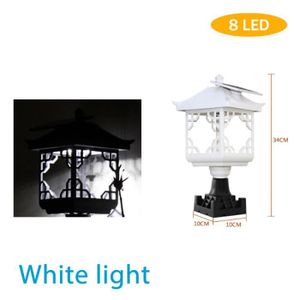 LAMPE DE JARDIN  34 cm blanc - Lampadaire solaire à 8led, imperméab