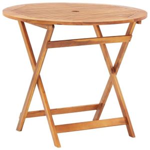 TABLE DE JARDIN  Table pliable de jardin - Bois d'acacia massif - 9