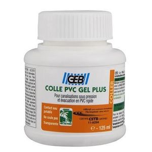 COLLE - PATE FIXATION Colle PVC GEB Gel Plus en pot 125 ml