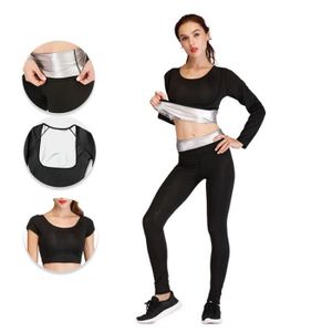 COMBINAISON DE SUDATION Combinaison de Sudation Femme - Nano Silver - Noir - Fitness - Manches longues