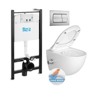 WC - TOILETTES Roca Pack Bâti-support Roca Active + WC sans bride