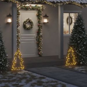 VOILE D'OMBRAGE vidaXL Décoration lumineuse arbre de Noël avec piquets 80 LED 60 cm 357728