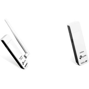 CLE WIFI - 3G TL-WN722N Adaptateur USB Wi-FI à Gain Elevé 150 Mbps Antenne Détachable 4dBi Noir-Blanc & Clé WiFi Puissante N300 Mbps, A107