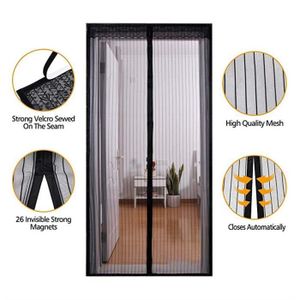 XXYY Porte Rideau Moustiquaire Magn/étique,id/éal pour Porte Balcon Porte Patio Porte Patio,Emp/êche de Passer Les Moustiques et Autres Bestioles,Noir
