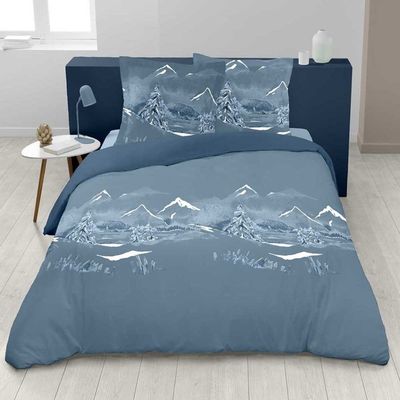 Parure De Draps 4 Pièces En Flanelle – Motif Ginkgo Bleu, Pour Lit 140 Ou 160 Cm, Douce Et Chaude - 10