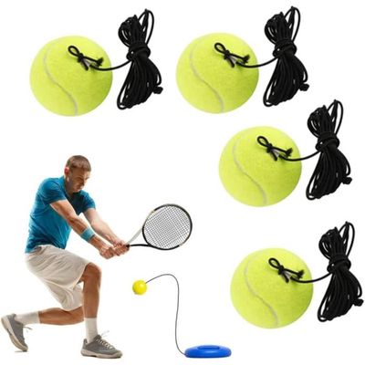 4 packs Balle d'entraînement de tennis avec corde Balles d'entraîneur de  tennis Auto-entraînement Outil d'entraînement de balle de tennis Équipement  d'entraînement pour entraînement de tennis Ex