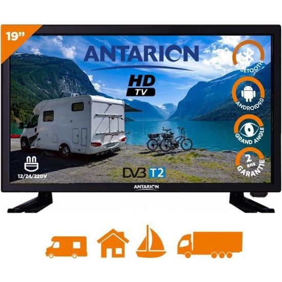 Téléviseur LED 19" ANTARION HD Bluetooth ANDROID 9.0 Camping Car