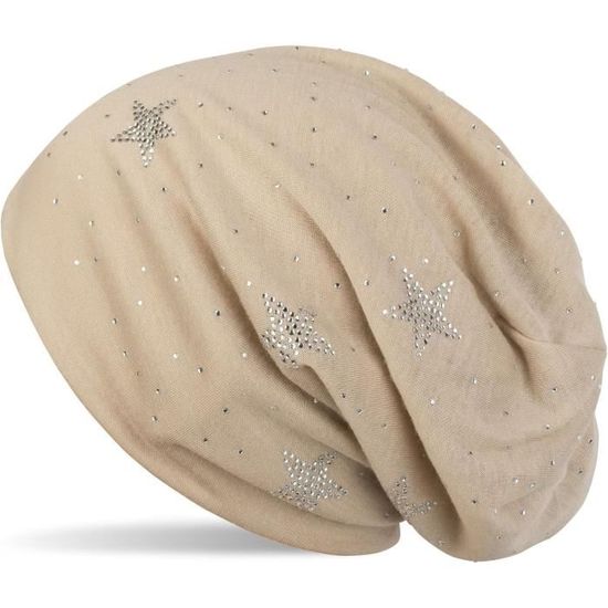 Bonnet Femme StyleBREAKER Bonnet En Maille Avec Pompon Pour Femme, Orné De Perles Et Bonnet Femme Hiver