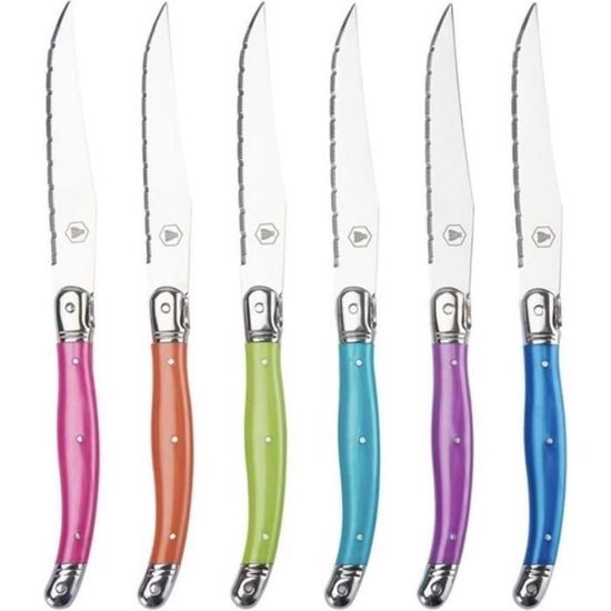 Sanelli – Lot De 6 Couteaux De Cuisine Jolly Skin – Lame Micro-dentelée 11 Cm – Acier Inox – Fabriqué En Italie