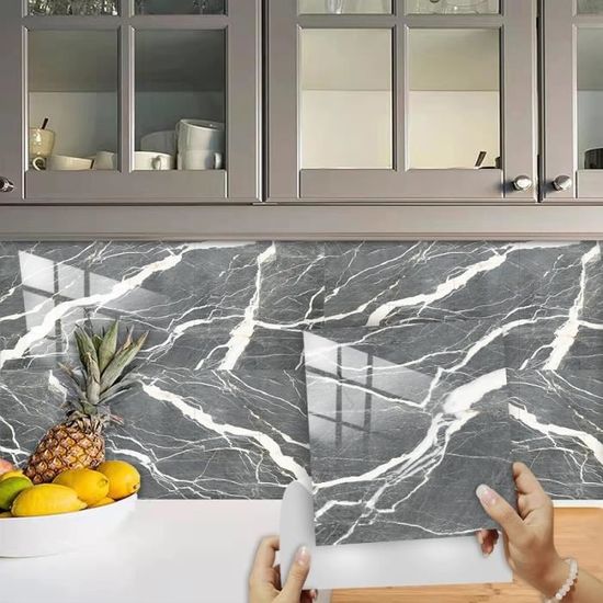 Credence Adhesive Pour Cuisine Géométrie Verte Stickers Cuisine