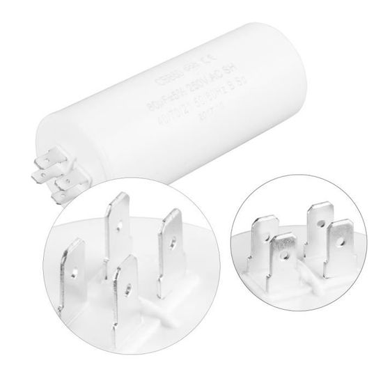 Condensatore Di Marcia CBB60 16uF 250V AC – 2 Fili 75x38mm Per Pompe E Compressori