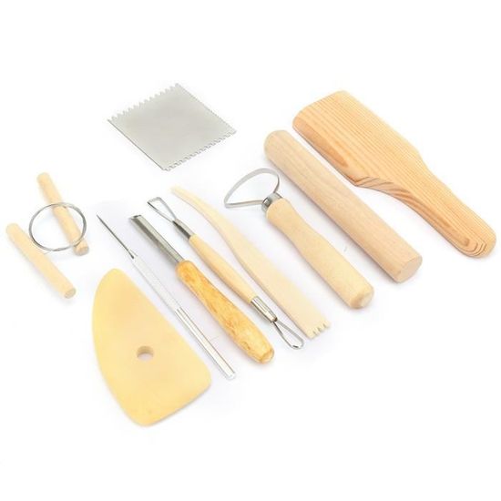 Kit 6 Outils De Sculpture Argile & Poterie - Double Extrémité, Manches Bois Confort, Burins Céramique, Modelage & Modelage Pro