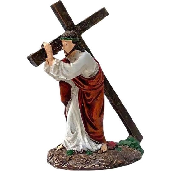Croix Murale Jésus Ajourée Noire 30x12cm - Décoration Église Foi Baptême Mariage