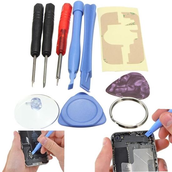 Kit De 8 Outils Pour Réparation De Téléphones Portables | Spudger Métallique, Ventouse, Picks En Plastique | Pour Démontage écran, Batterie