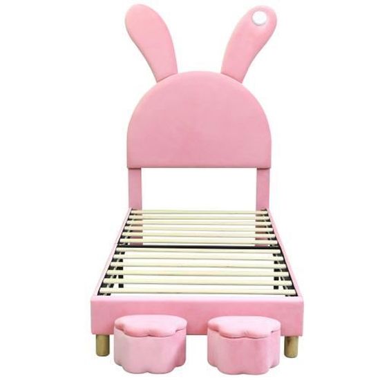 Chaise Enfant En Bois Avec Oreilles De Lapin - Tabouret Décoratif, Solide Jusqu'à 180 Kg - Pour Chambre, Salle De Jeux Ou Cadeau
