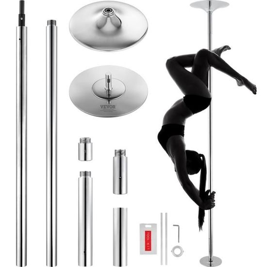 Pôle De Danse Professionnel Chrome 45mm – Portable, 9 Pieds, Spinning Ou Statique – Pour Danses Exotiques Et Fitness
