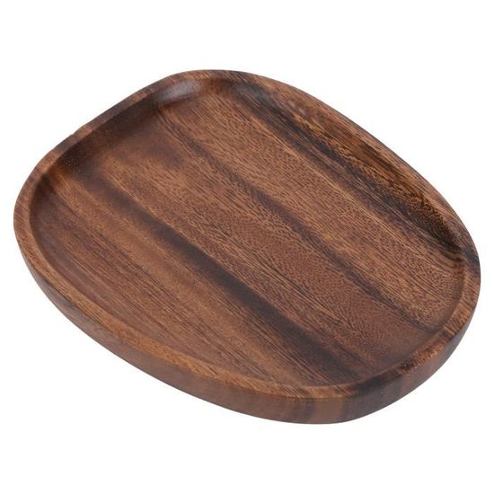 Plateau De Service Ovale En Bois, Plateau De Service Ovale Irrégulier En Bois Pour Plats, Collations, Fruits, Cuisine, Café (20 X 28 Cm