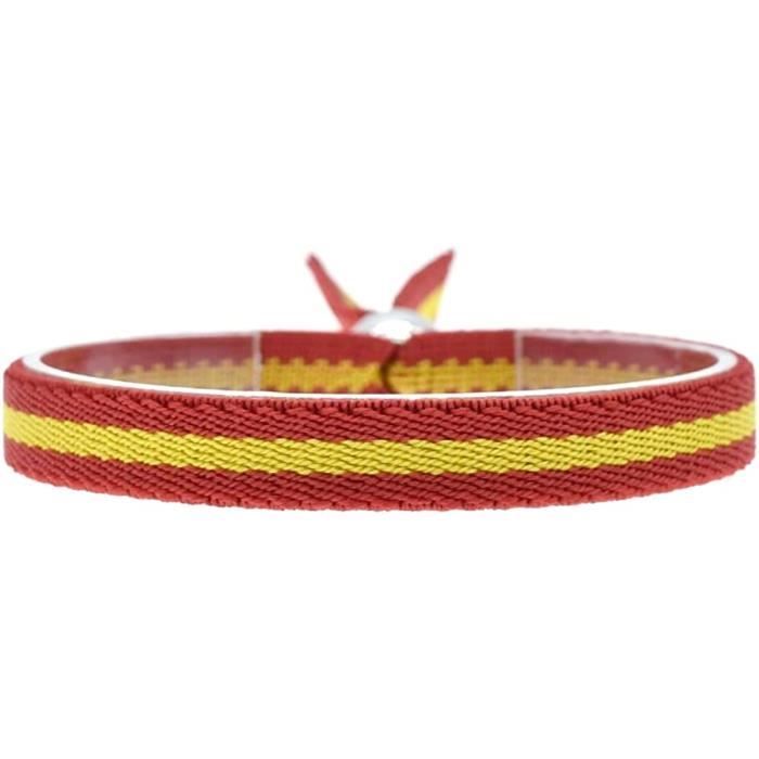 Bracelet élastique Espagnol Et Andalou - Tissu Avec Drapeaux - Sans Fermeture - Pour Homme Et Femme - Cadeau Nautique