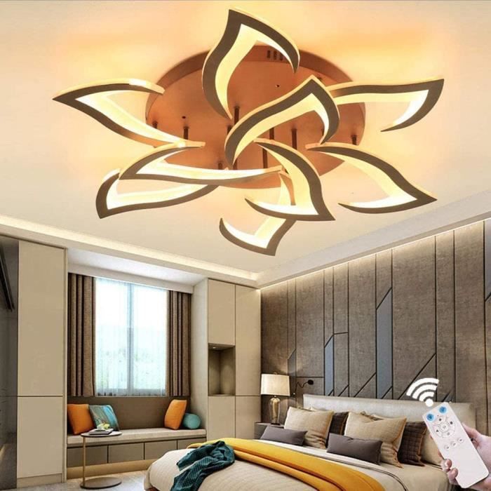 UISEBRT Lustre LED 48W Trois Anneaux Cristal Moderne Dimmable - Réglable En Hauteur - Blanc Froid