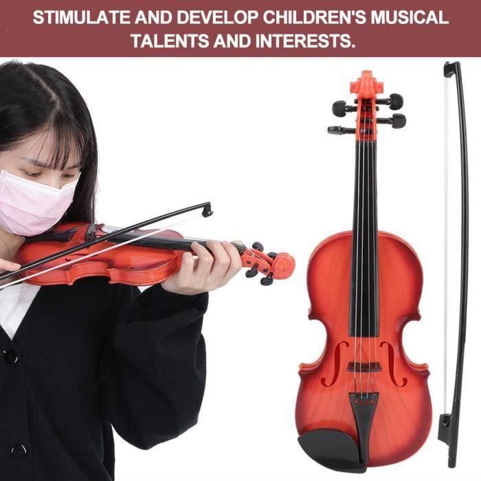 Table activite de violon acoustique réglable chaîne musicale pour enfant débutant (brun clair)\