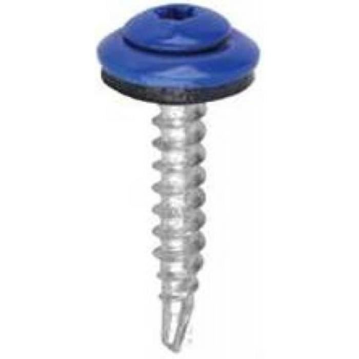 Vis de bardage acier cémenté tête cylindrique bombée torx laquée Belvis Bois, blanc RAL9010 4,9x35mm, 100 p Blanc RAL 9010