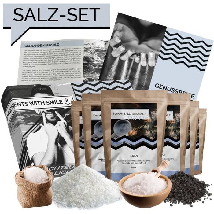 Coffret d'essai de sel - Coffret Sels naturels du monde - Idée cadeau Salt World Trip Coffret cadeau pour femme homme - Boîte à sel