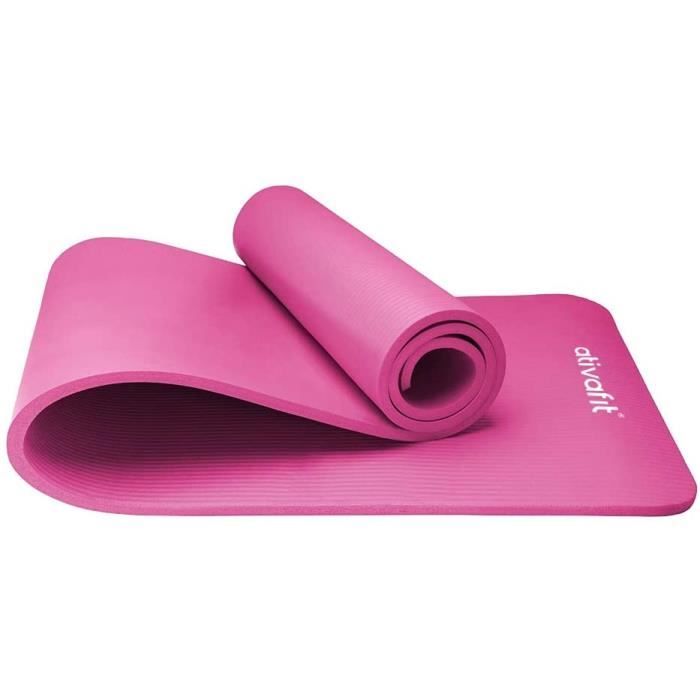 ATIVAFIT Yoga d'exercice Tapis de Sol Grande rembourré Extra épais 12 mm antidérapant entraînement Pilates Tapis d'exercice