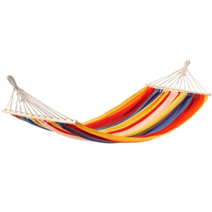 Artis Lit grand siège de balançoire de camping portable avec hamac en bois avec barres de séparation en bois