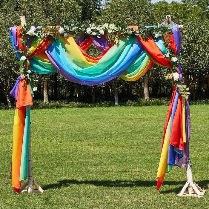 Rideau Écharpe de Fenêtre Voile Draperie Souple Cantonnière Elégant Romantiques Tulle Ouverture Couleurs Dégradés ArcenCiel p 363
