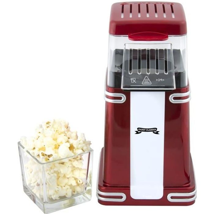 Gadgy Machine à Popcorn - Rétro Machine à Popcorn - Air Chaud Sans Graisse Sans Huile