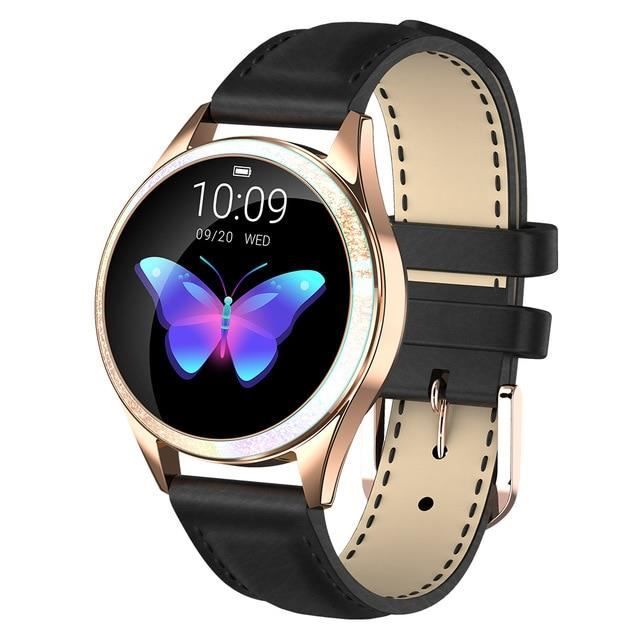 Montre connectée,Femmes montre intelligente fréquence cardiaque IP68 étanche podomètre Bluetooth montre rappel d'appel - Type Black